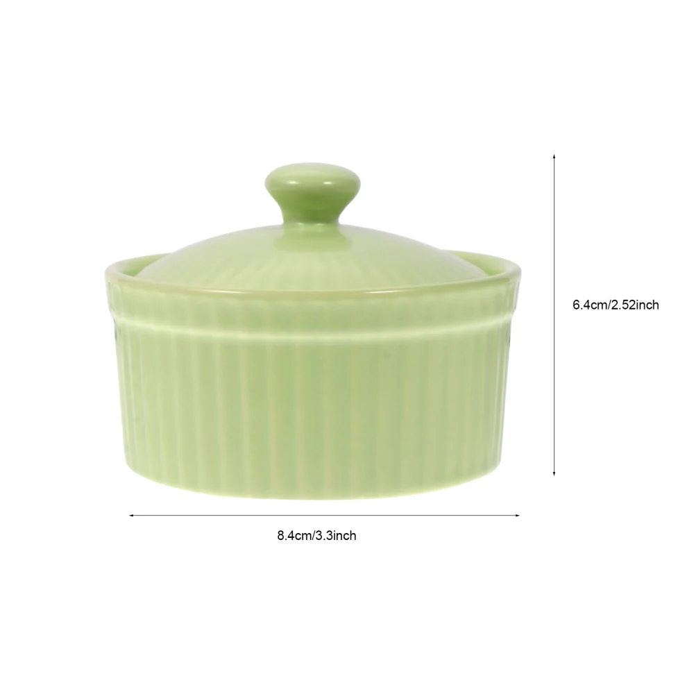 

1 Pc Ceramic Steaming Bowl With Lid Caramel Pudding Bowl Steamed Egg Bowl
