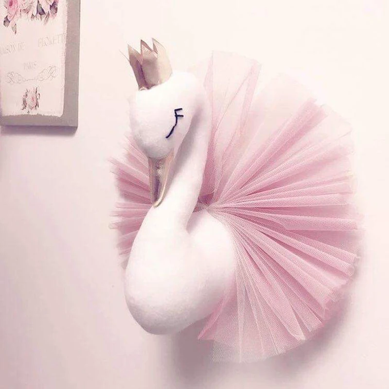 Золотая Корона лебедь настенное украшение фламинго балет тюль кукла плюшевая