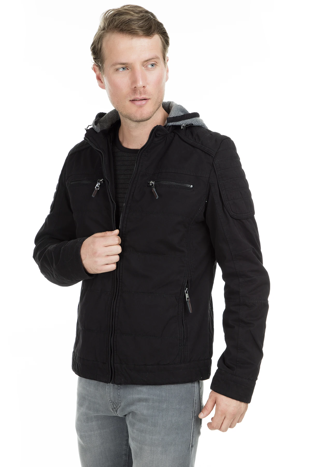 Мужское пальто с капюшоном Pique|Мужские пуховики| |