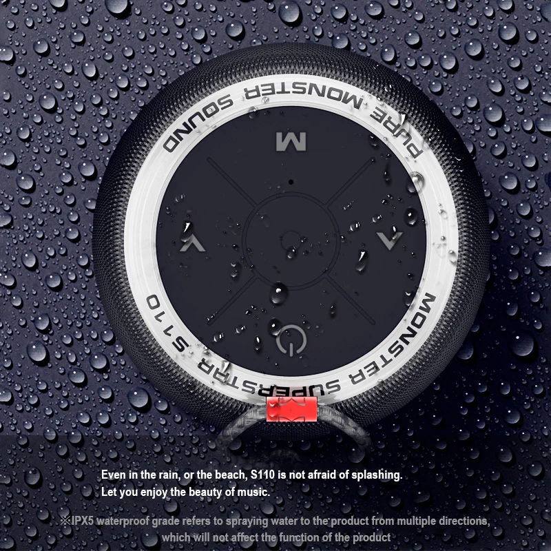 

US Captain Monster Bluetooth Speaker, Superstar S110 Portable Bluetooth Speaker 5.0 Louder Stereo Sound, Built-in Mic, Portable