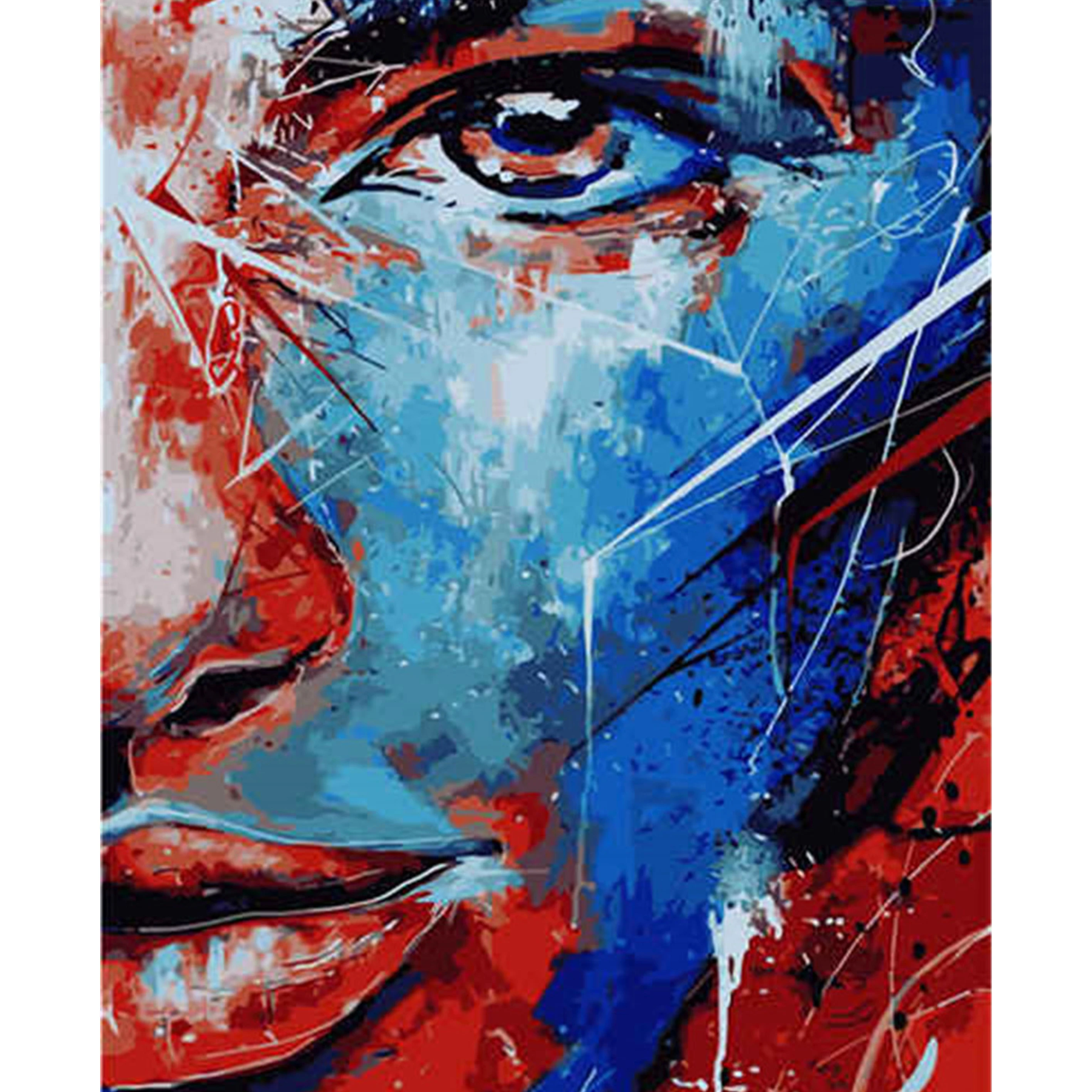 

AMTMBS Multicolor Girl Face DIY Painting By Numbers Adults For Drawing On Canvas HandPainted Coloring By Numbers Wall Art Decor