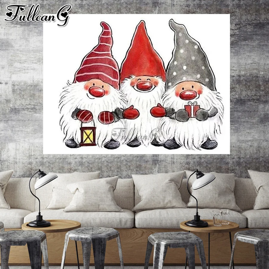 

FULLCANG three santa claus 5d diamond painting cross stitch kits full rhinestone embroidery christmas gift handmade art FG0317