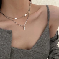 double layer necklace for women female clavicle chain light accessories