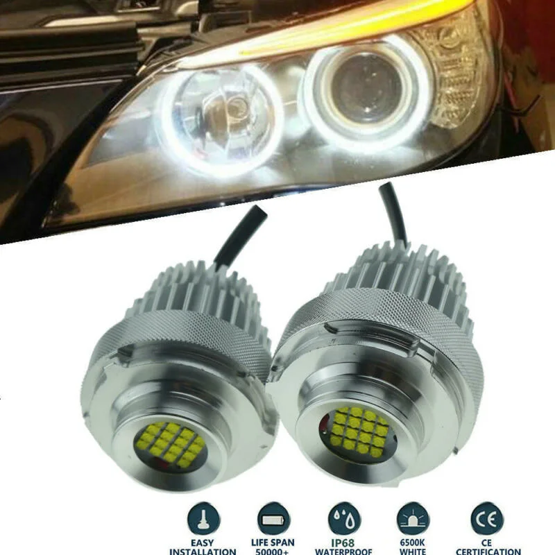 

2pcs Angel Eyes LED Markers LED Markers And Connectors Car Lights 6500k Car Headlight Bulbshtf *Fits For BMW E60 E61
