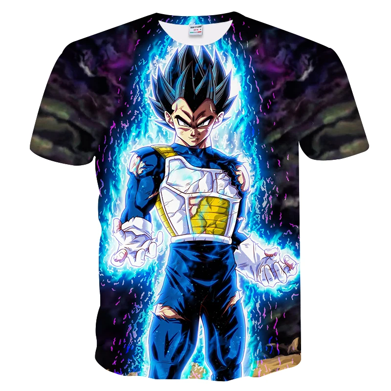 

4-14Y Autumn New Anime Boy Tshirt Fashion Ball z 3D Print Funny Goku T-shirt Casual Kids Clothing Hip Hop Short-Sleeved O-Neck