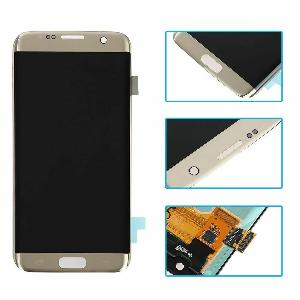 100%ORIGINAL 5.5'' AMOLED LCD for SAMSUNG Galaxy s7 edge G935 G935F Touch Screen Digitizer Display With Black Dots