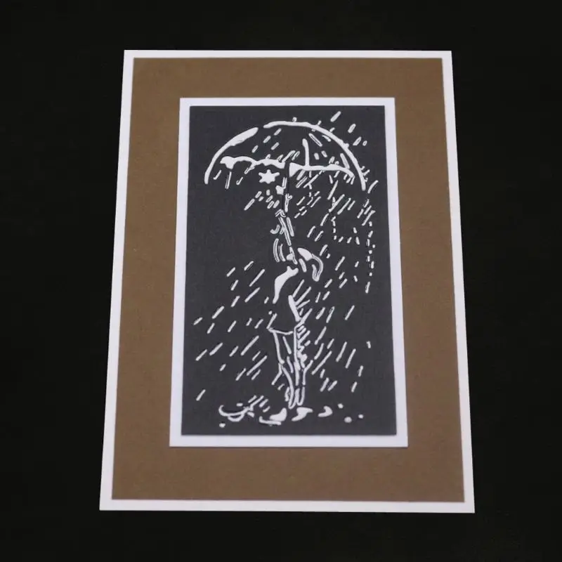 Девушка в дождь металла резки плашки трафарет для скрапбукинга &quotсделай сам&quot