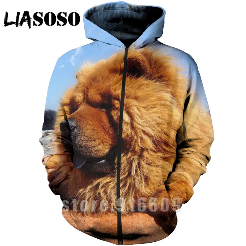Толстовка с 3D принтом homme dog для мужчин с животными чау-чау wo для мужчин Уличная Harajuku Толстовка рубашка на молнии Аниме толстовки с длинными рукавами A370