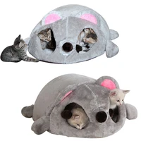 waterproof cats house mouse form pet bed small cats dogs cave bed removable kisses bottom cat house mouse for cats supplies