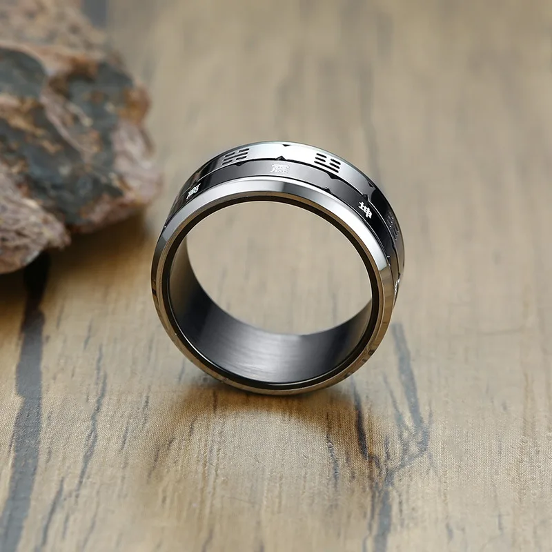 Модное мужское кольцо черного цвета дружбы индивидуальная из нержавеющей стали