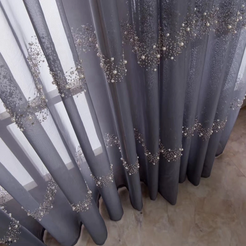 Французские светильник Роскошные Жемчужные тюлевые занавески яркие алмазные