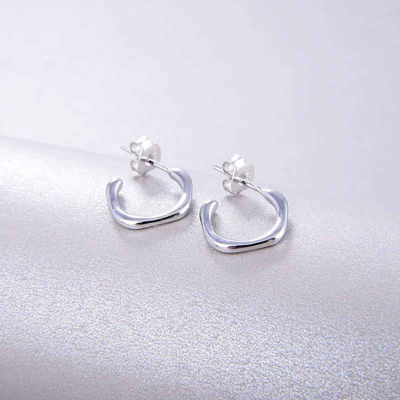 

CMajor Sterling Silver Fine Jewelry Simple S925 Silver Plated 18k Gold Mini Jacquard Fashion Gold Color Drop Earrings for Women