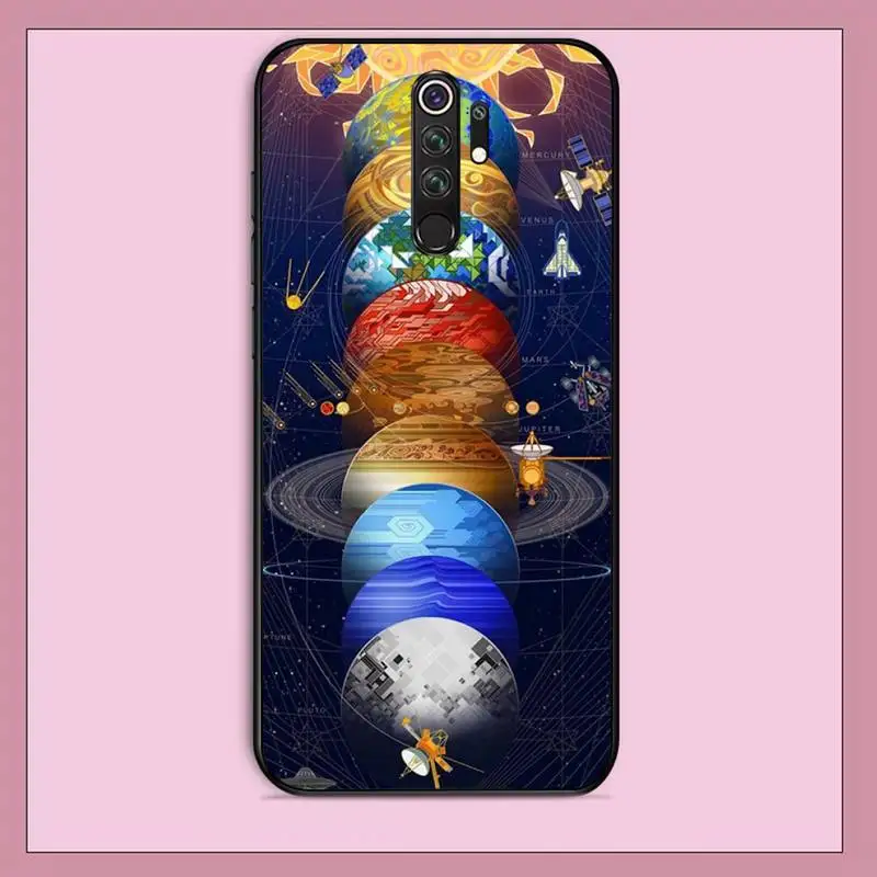 TOPLBPCS Lovebay космическая планета Черная задняя панель для RedMi note 9 4 5 6 7 5a 8 pro max 4X 5A