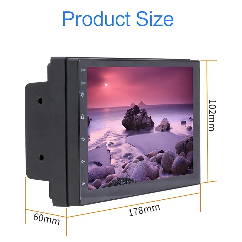 

NEW-Android 10 Universal 2 Din 7 inch Car Stereo Radio GPS Wifi Player for Beetle Golf Passat Nissan Hyundai Kia Toyata CR-V