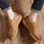 Туфли мужские из натуральной кожи, дизайнерские лоферы, на шнуровке, Повседневная прогулочная обувь, плоская подошва, большие размеры 966