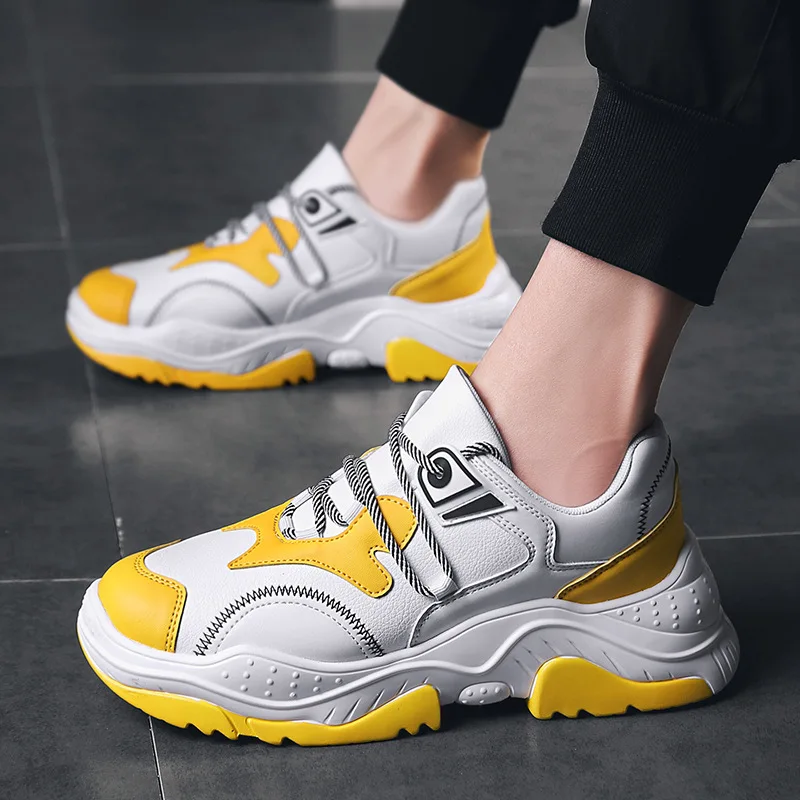 Кроссовки мужские из сетчатой кожи удобная дышащая Уличная обувь летние белые на