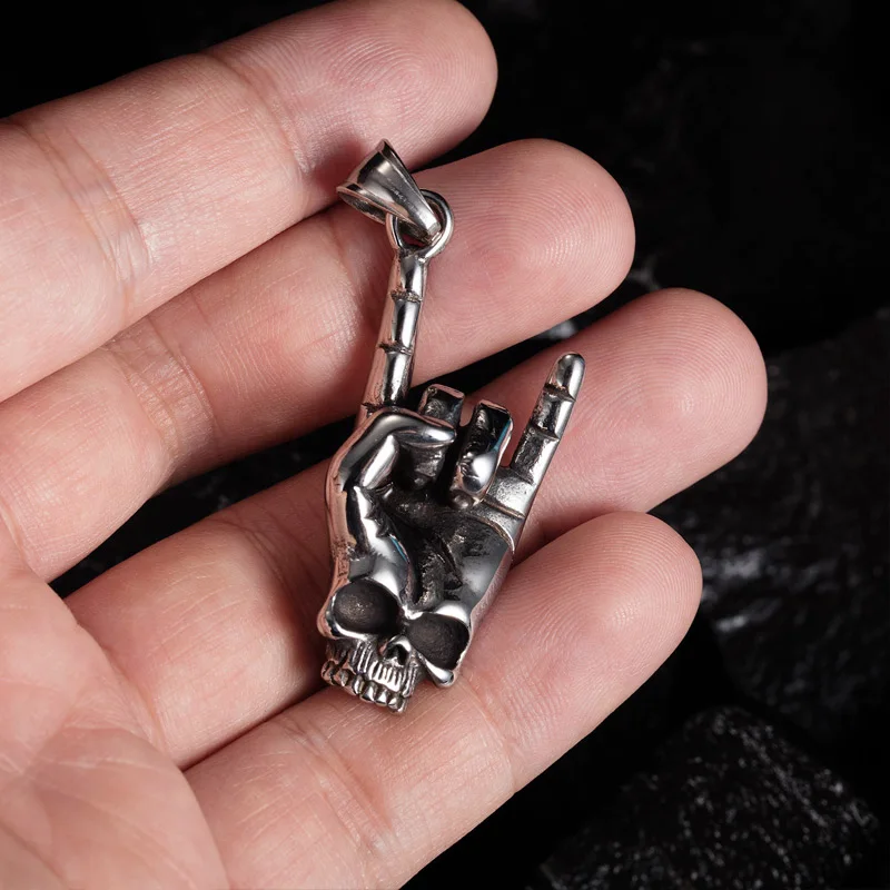 Модное ожерелье с подвеской в стиле рок-ролл I LOVE YOU Gesture для мужчин и женщин