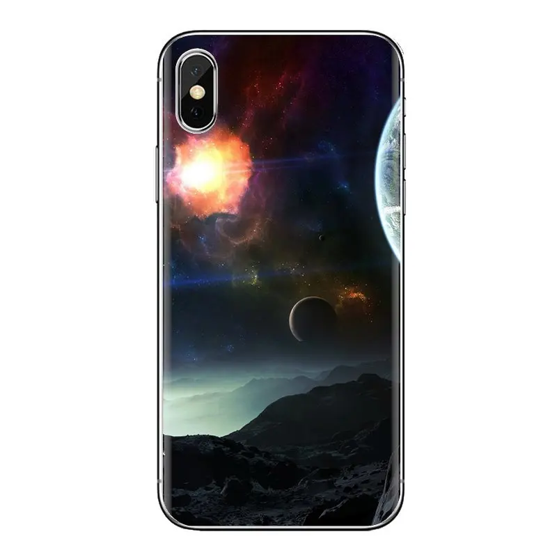 For iPhone XS Max XR X 4 4S 5 5S 5C SE 6 6S 7 8 Plus Samsung Galaxy J1 J3 J5 J7 A3 A5 Space Blue Saturn Dark Art Nature TPU Case |