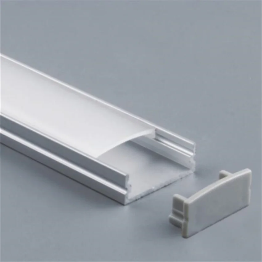 

YANGMIN Free Shipping 3.3ft/1M 30x10mm Silver U-Shape Internal Width 27mm LED Aluminum Channel System with Cover, End Caps