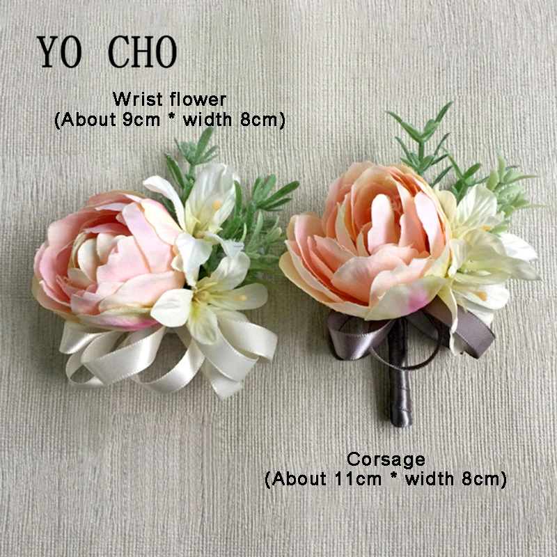 

YO CHO Boutonniere Corsage Pin Flowers Tulip Flower Wedding Boutonniere Buttonhole Men Wedding Planner Marriage Corsages Brooch
