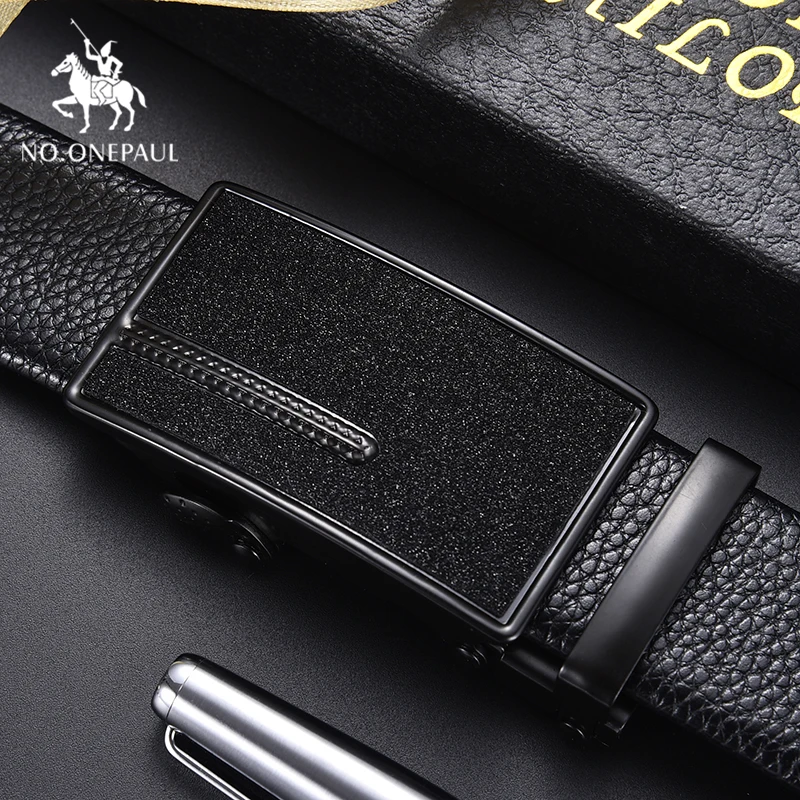 NO.ONEPAUL Luxury brand belt men fashion alloy automatic buckle Genuine Leather Belts for Men Designer's top business waist belt