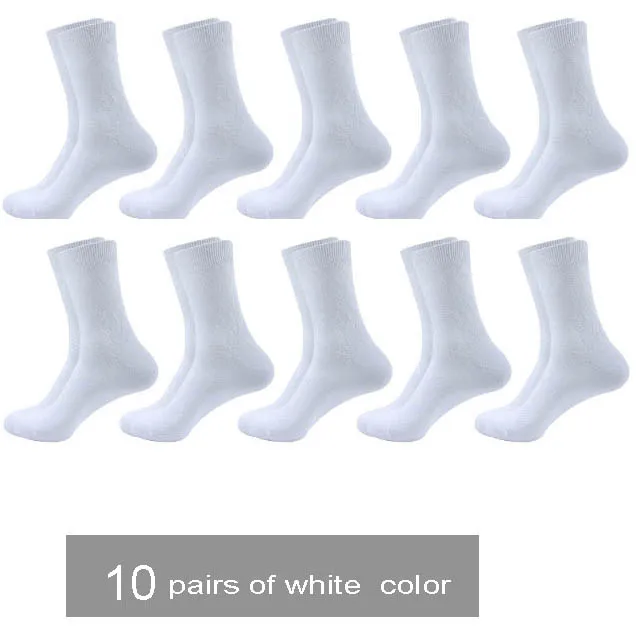 10 White 10 пар Новые Осень/Зима теплые дышащие Дезодорант хлопковые носки для мужчин платье Подарки Высокое качество - Цвет: 10 White