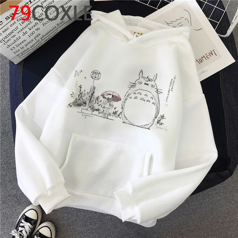 

Тоторо Studio Ghibli Harajuku Kawaii толстовки для женщин Хаяо миядзяки; Графический Футболка с забавным мультипликационным принтом «Ullzang кофты худи в с...