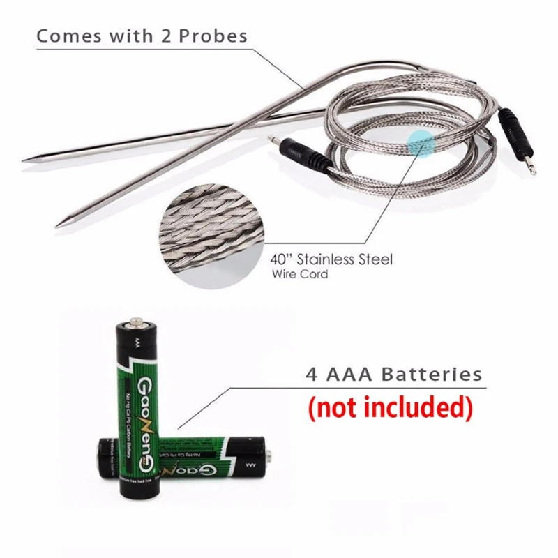 

Bbq Thermometer,Digital Grill Thermometer Remote Oven Wireless Food Temperature For Meat Chicken Turkey Steak Pork Bbq