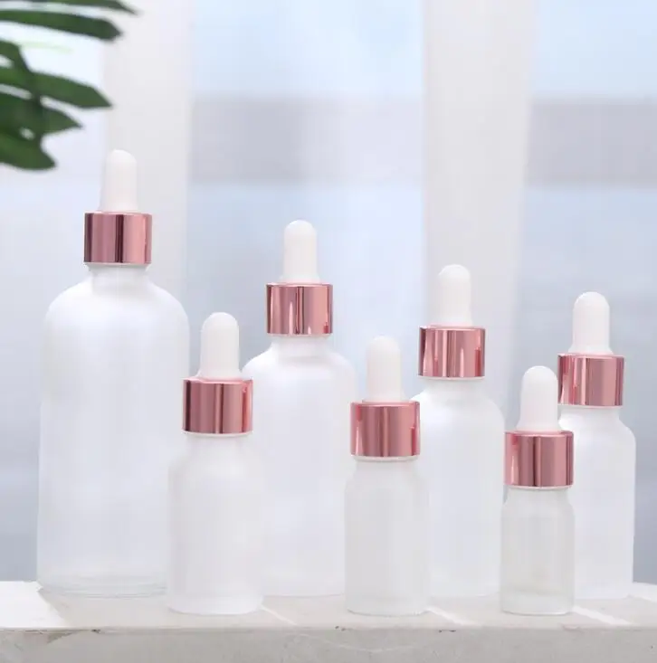 

30 ml glass dropper bottle Matt Frosted Glass Essential Dropper Bottle Cosmetic Bottle With Silver Cover