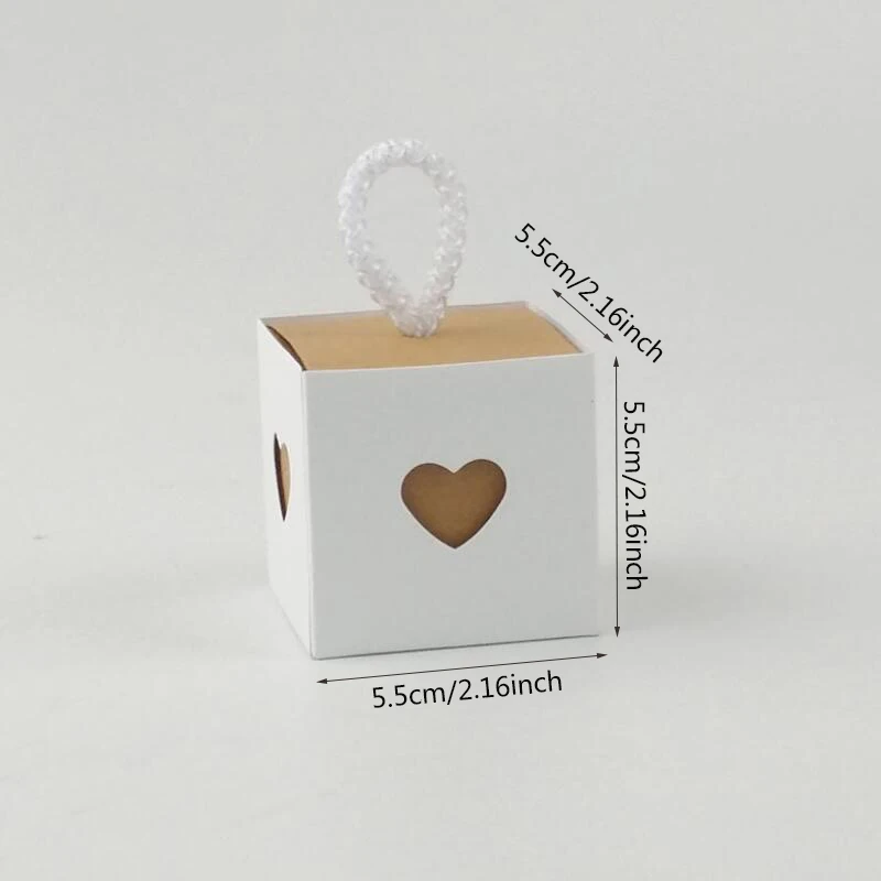 Подарочная коробка для конфет в форме сердца 50 шт. чистая крафт бумага|Подарочные