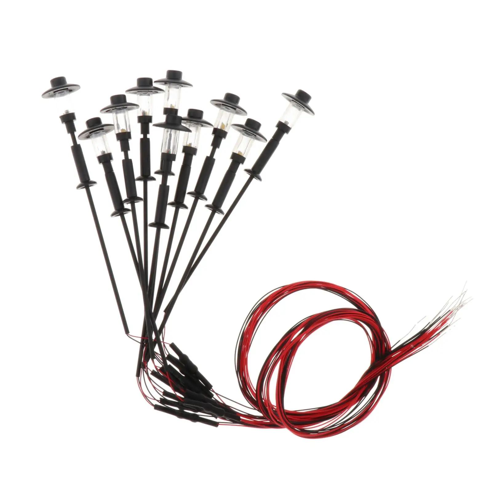 

10pcs Warm White Model Train 1:100 to 1:150 Scale Street Lights HO TT N Scale Lamp Post LEDs NEW Miniature Single Head