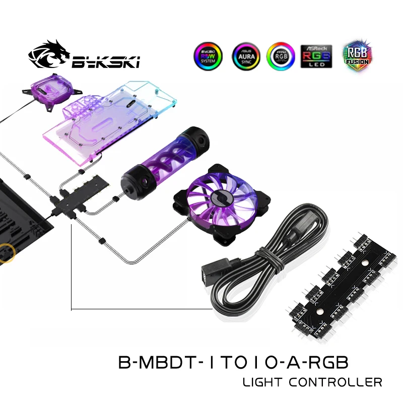 Bykski RGB концентратор от 1 года до 10 Каналы светильник ing сплиттер материнская плата