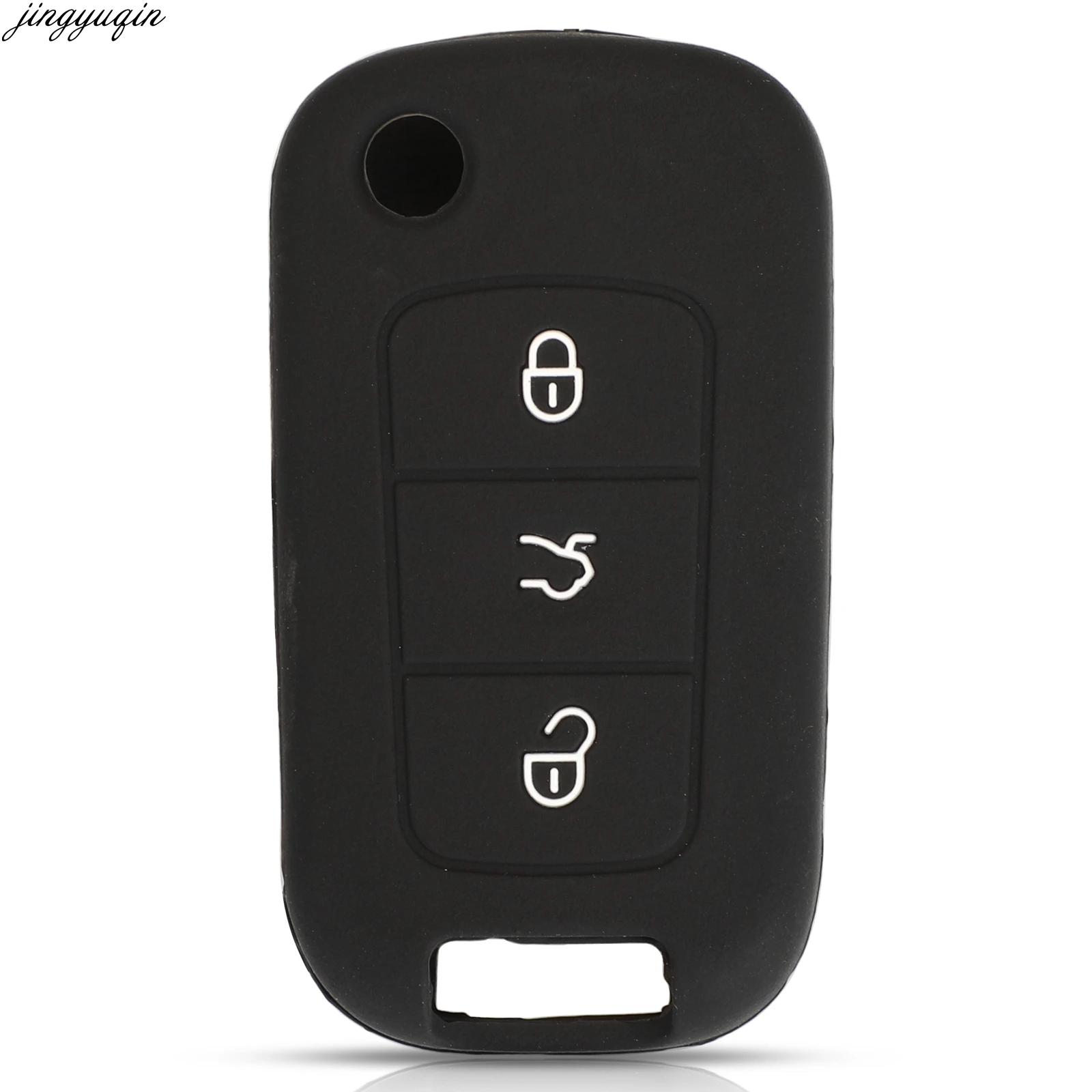 

Jingyuqin силиконовый чехол для автомобильного ключа с дистанционным управлением чехол для VW Volkswagen Bora Классическая защита 3 кнопки с надписью
