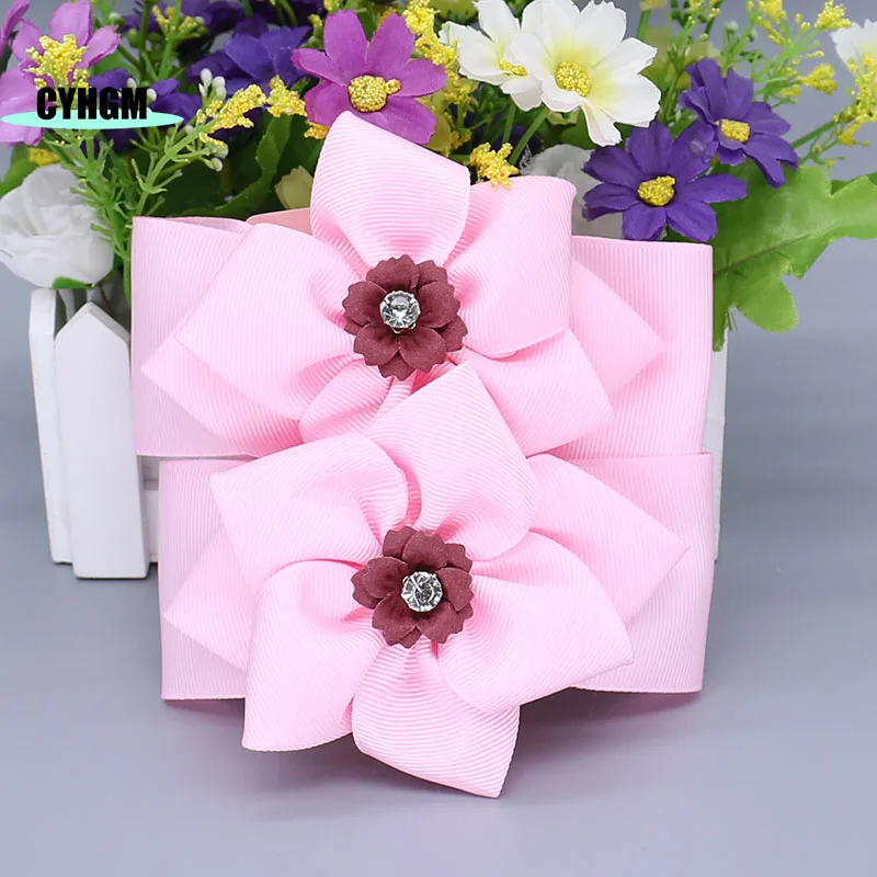 Новинка модные розовые Завязки для волос девочек набор зажимов эластичная