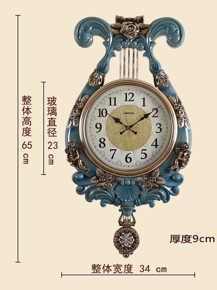 Креативные ретро настенные часы для гостиной спальни украшения музыкальное