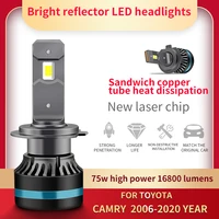 for toyota 2 pcs led car light 9005 d4s h11 auto lamp headlight 75w 16800lm 6000k bulbs for camry 2006 to 2020 year canbus cps