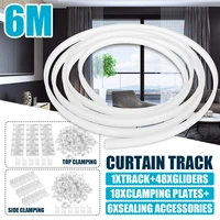 4m5m6m curtain track rail flexible ceiling mounted for straight slide windows balcony plastic bendable home window decor