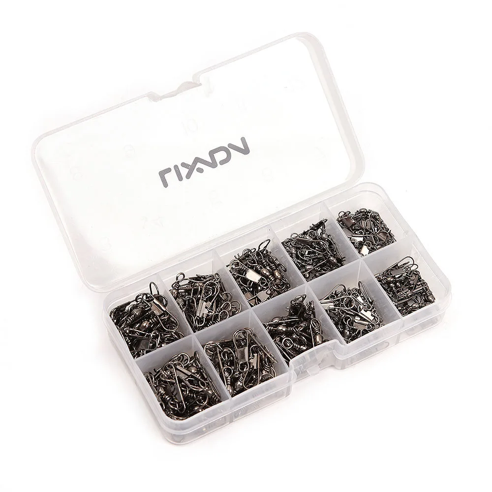 

Lixada 200pcs 5 Sizes Fishing Barrel Swivel With Interlock Safety Snap Connector Fishing Tackle 5#/7#/9#/11#/13# 2022 New In