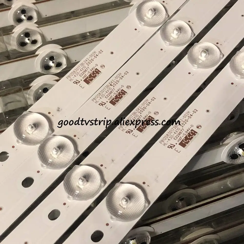 4 шт. Светодиодная подсветка полосы для 43 дюймов LED43HD580 LED43HD560 RH43-D4302X-01A-DL HL-430-4X10