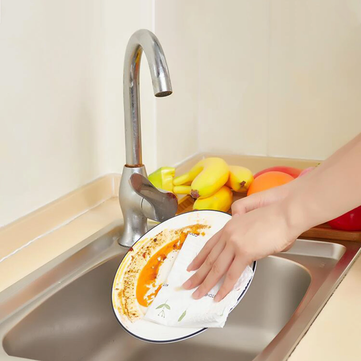 50 шт./рулон одноразовые салфетки для мытья посуды|Чистящие салфетки| |