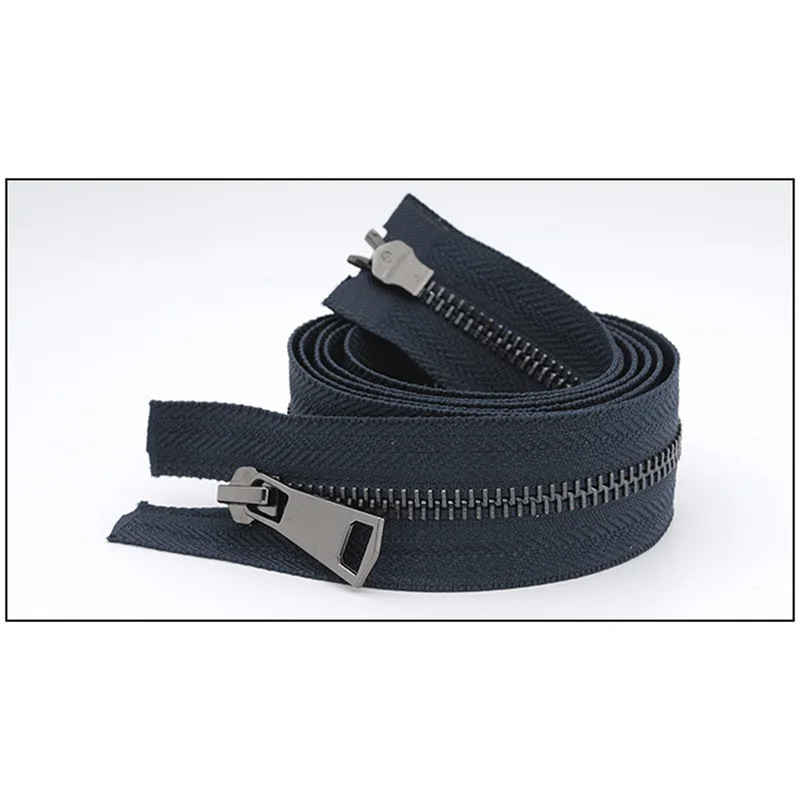 black-navy blue Meetee 120 см 5# Металлические молнии двойной слайдер открытый конец молнии DIY Швейные Инструменты пуховик пальто одежда портной ремонт аксессуары - Цвет: black-navy blue