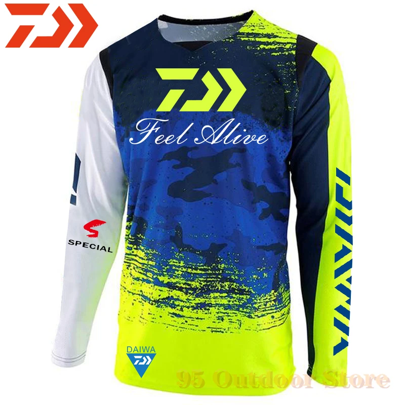 

Новая мужская одежда Daiwa для рыбалки на открытом воздухе с длинным рукавом быстросохнущая дышащая светильник лка для отдыха кемпинга Джерс...