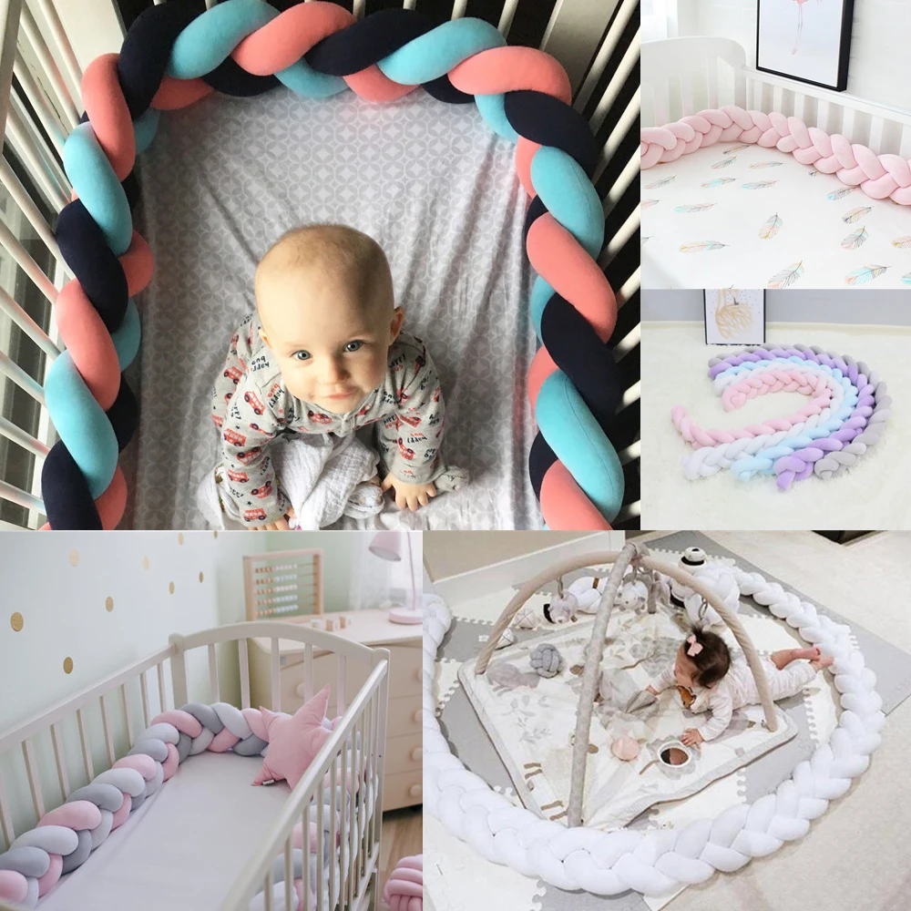 1 3 м детская бамперная кровать коса узел Подушка бампер для детской кроватки Bebe