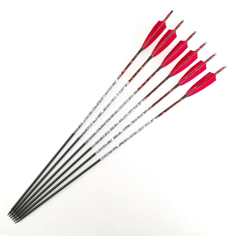 

Pinals Archery Carbon Arrows Shaft Spine 500 600 32Inches ID6.2 Turkey Feathers Compound Recurve Traditional Bow Longbow Hunting