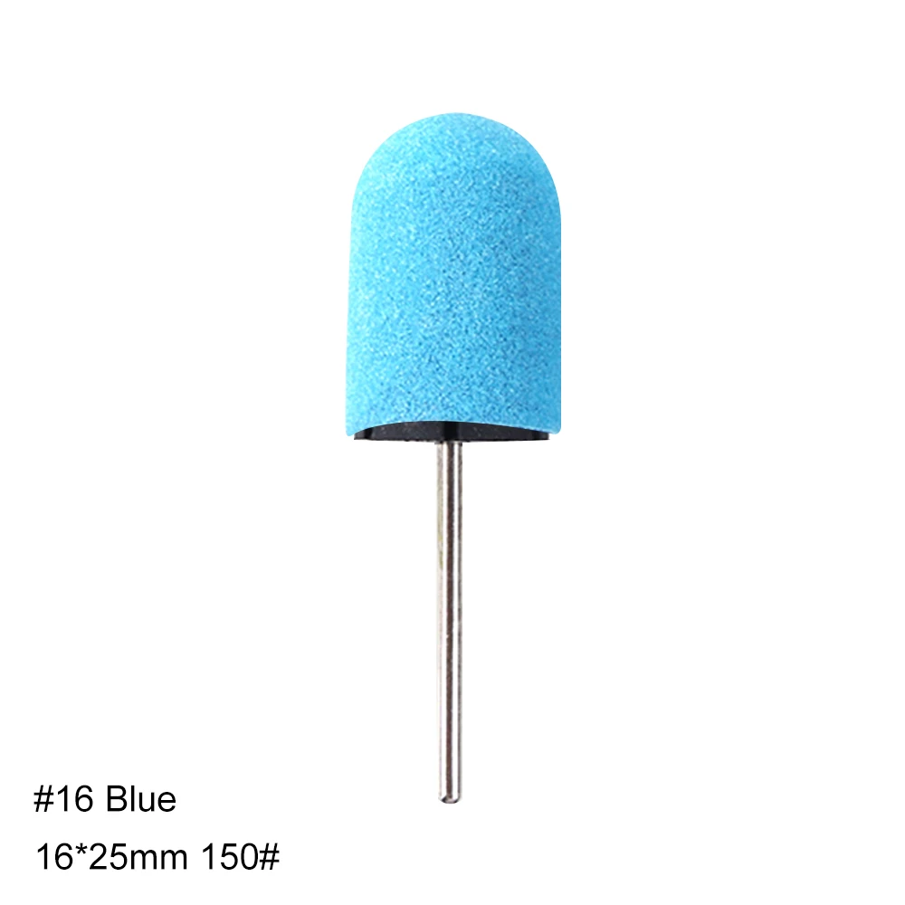 No.16 blue 1 шт. шлифовальные круги для ногтей Кепки 150 Grip Rubber станок фрезерный резак для удаление маникюра гель аксессуары для педикюра инструмент LA725-1 - Цвет: No.16 blue