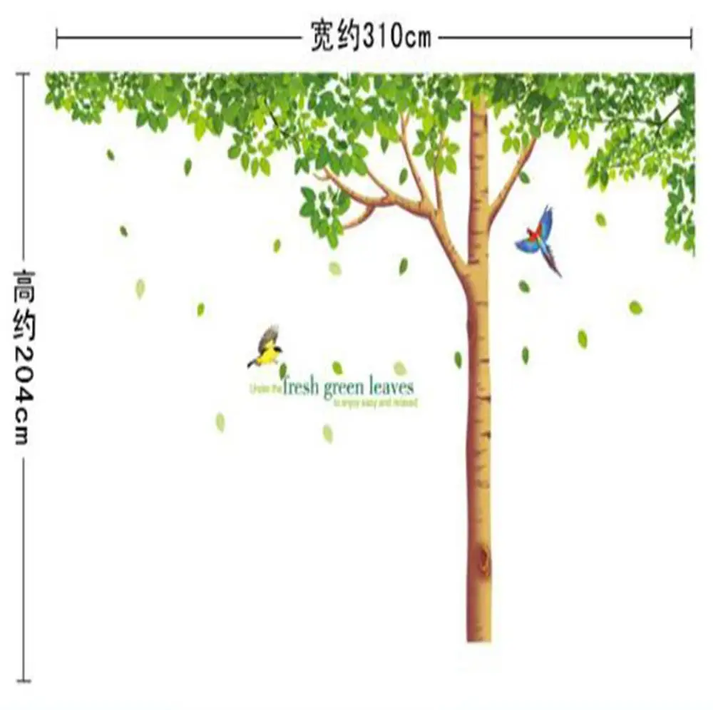 

big size extra large family tree wall decal fresh green leaves stickers mural removable home decor art