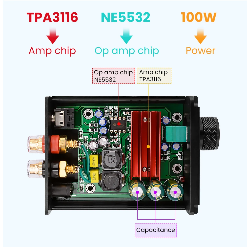 AIYIMA TPA3116 100 Вт сабвуфер аудио усилитель TPA3116D2 моно Цифровые усилители мощности с
