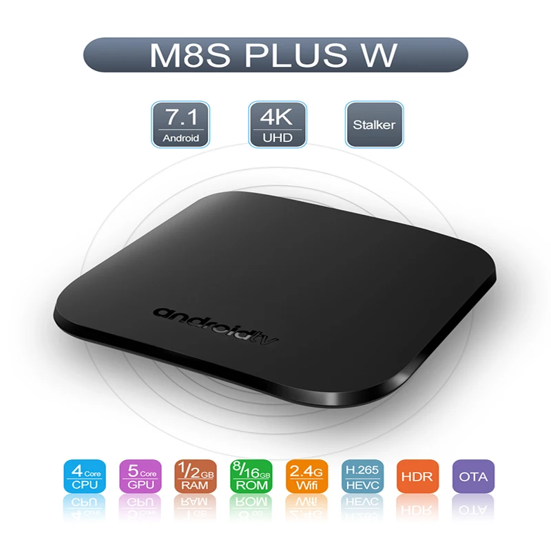 Mecool M8S PLUS W Amlogic S905W Android7.1 Smart tv Box 2G ram 16G rom 2,4G WiFi 4K Ультра Тонкий HD телеприставка плеер Поддержка 3D