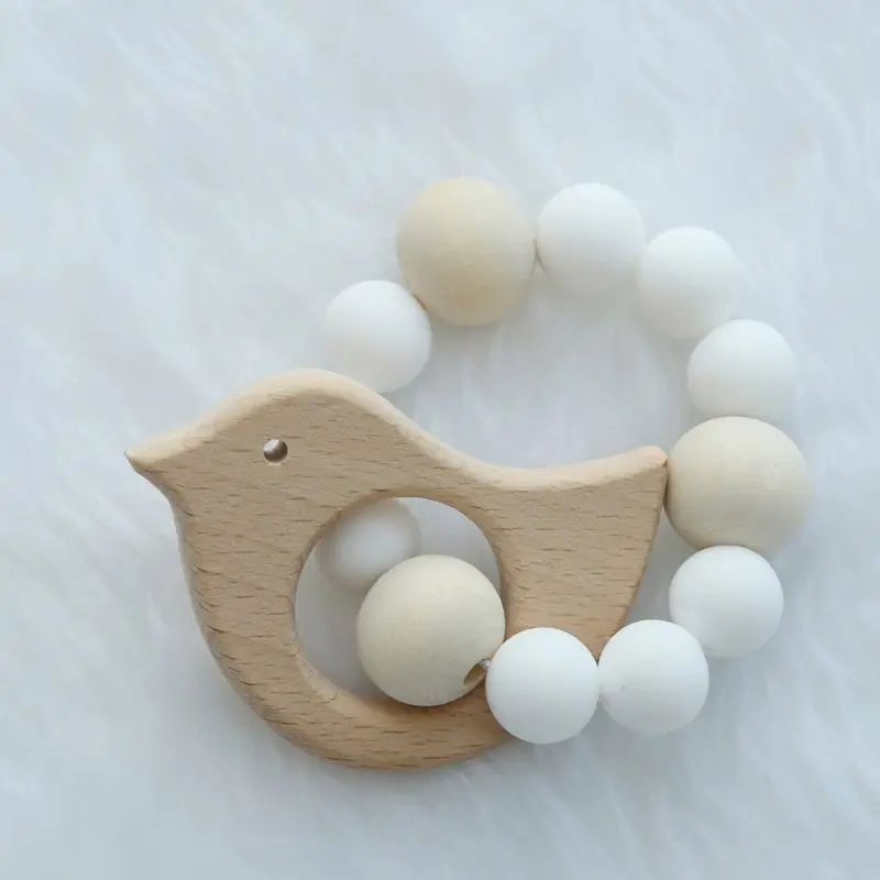 

Baby Wooden Teether Molar Bracelet Animal Shaped Pendant Teething Toy AXYA