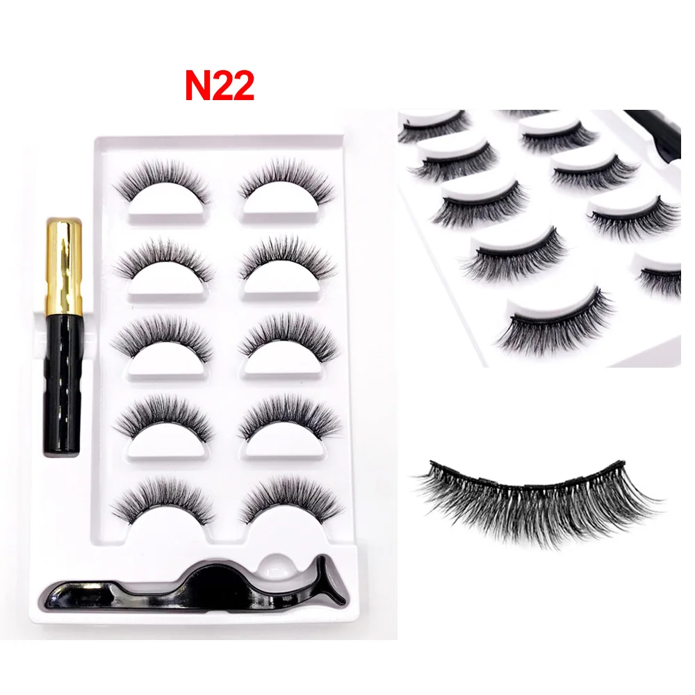 5 пары/компл. магнитные накладные ресницы натуральные густые ручной работы без